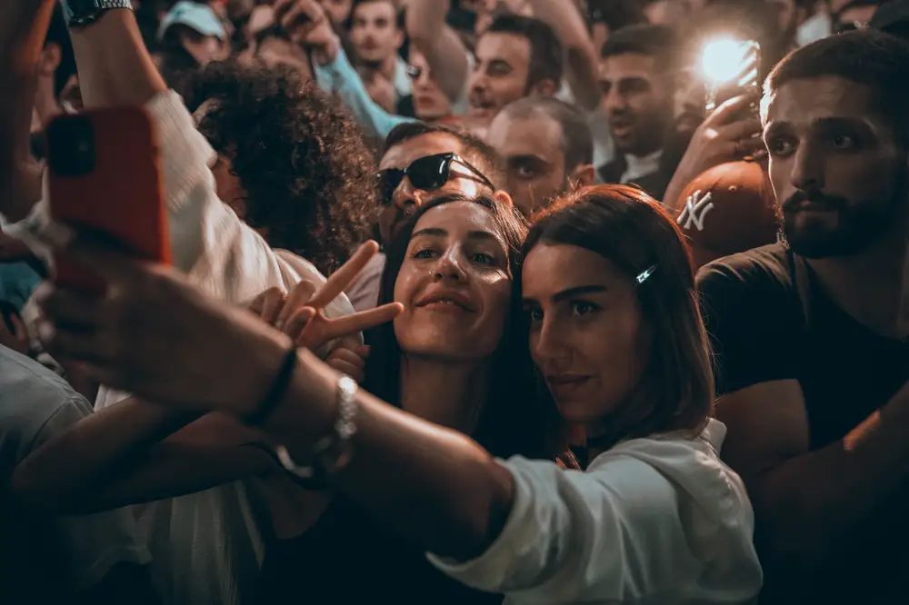 Friends taking a selfie at the club